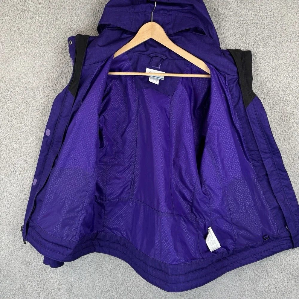 Columbia Bugaboo III Fleece Interchange Jacket Womens XL Purple 3 in‎ 1 Ski Coat